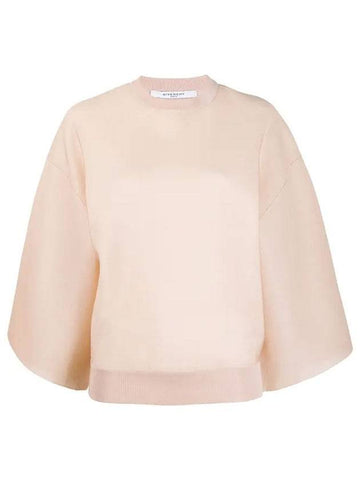 Women's Puff Sleeve Knit Top Pink Beige - GIVENCHY - BALAAN 1