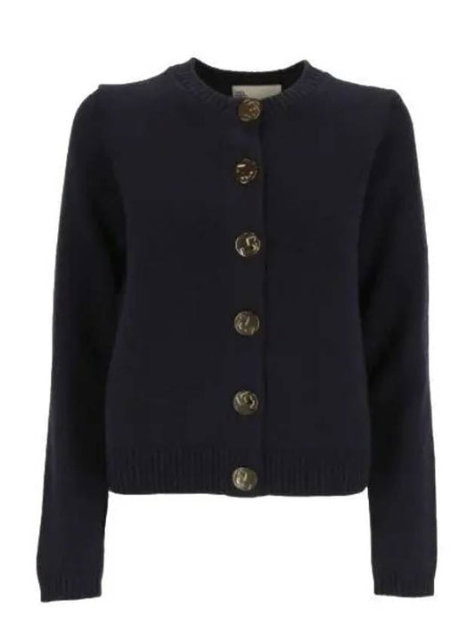 Logo button wool cardigan - TORY BURCH - BALAAN 2