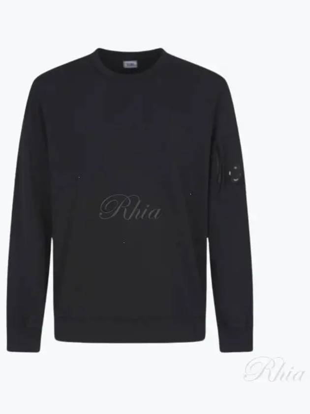 Light Fleece Crew Neck Sweatshirt Black - CP COMPANY - BALAAN 2