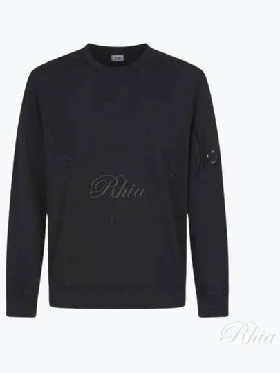 Light Fleece Crew Neck Sweatshirt Black - CP COMPANY - BALAAN 2