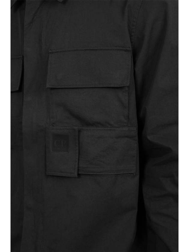 Gabardine Pockets Long Sleeve Shirt Black - CP COMPANY - BALAAN 5