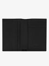 Logo Grain Leather Half Wallet Black - SAINT LAURENT - BALAAN 3