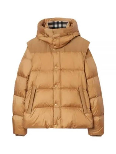 Detachable Sleeve Hooded Padding Beige - BURBERRY - BALAAN 2