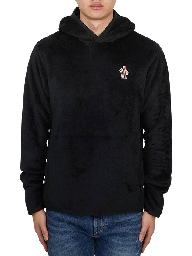 fleece texture hood black - MONCLER - BALAAN 2