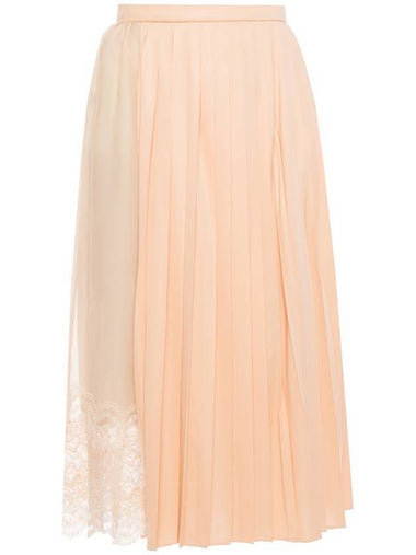 silk midi pleated skirt soft peach - BURBERRY - BALAAN 1