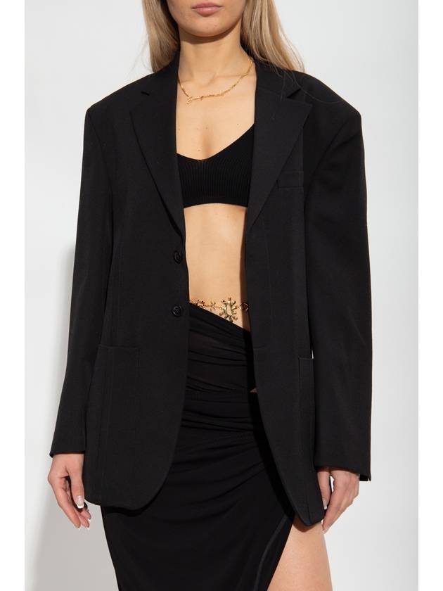 Women's The Men's Square Wool Blazer Jacket Black - JACQUEMUS - BALAAN 4