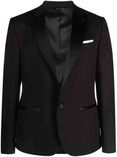 Daniele Alessandrini Single-Breasted Viscose Blend Blazer With Glossy Lapels - DANIELE ALESSANDRINI - BALAAN 1