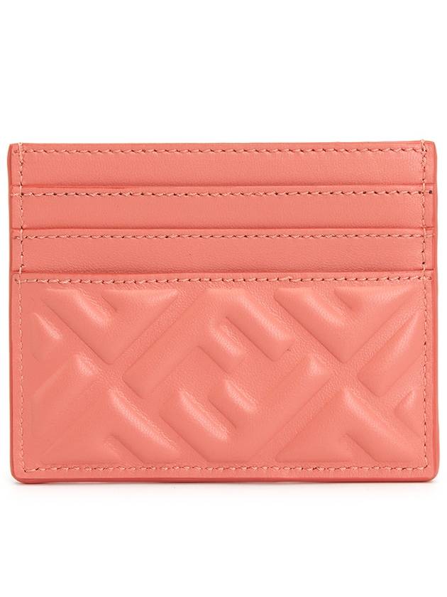 Baguette Embossed FF Logo Card Wallet Pink - FENDI - BALAAN 3