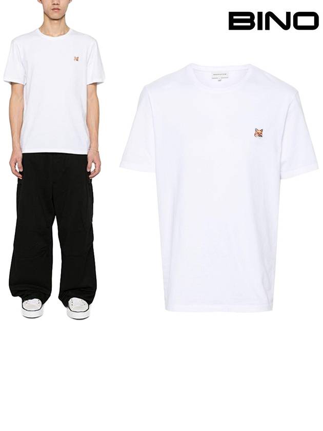 Fox Head Patch Classic Short Sleeve T-Shirt White - MAISON KITSUNE - BALAAN 2