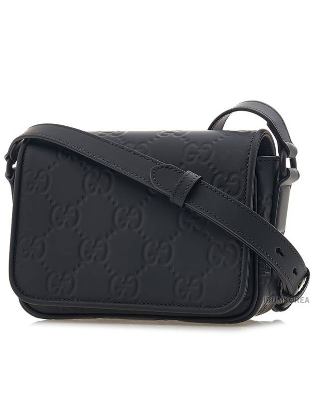 GG Rubbereffect Shoulder Bag Black - GUCCI - BALAAN 3