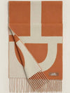 Cashmere Casaque Grand Mors Muffler Orange Ivory H259116S - HERMES - BALAAN 1