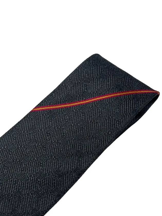 Monogram GG Logo Silk Tie Dark Grey - GUCCI - BALAAN.