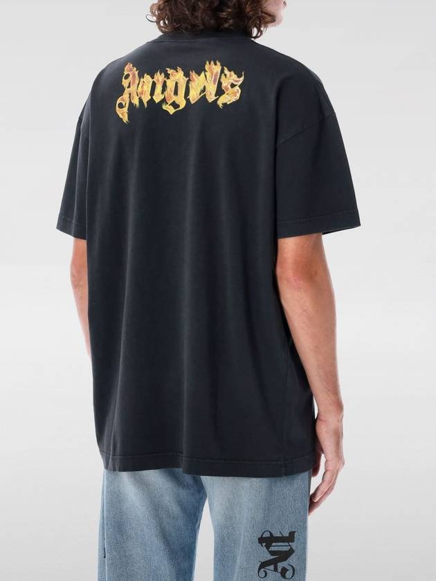 Palm Angels Burning Logo Short Sleeve T Shirt Black - PALM ANGELS - BALAAN 3