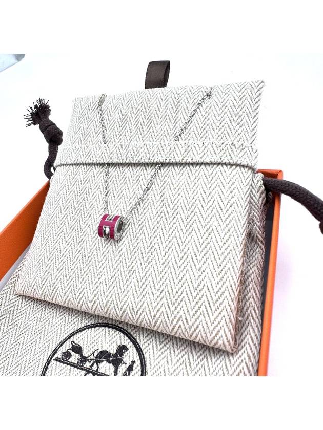 Mini Pop H Pendant Necklace Silver - HERMES - BALAAN 7