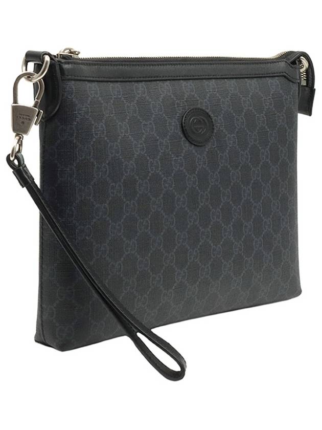 Black GG Supreme Canvas Interlocking G Handstrap Clutch 726833 - GUCCI - BALAAN 3