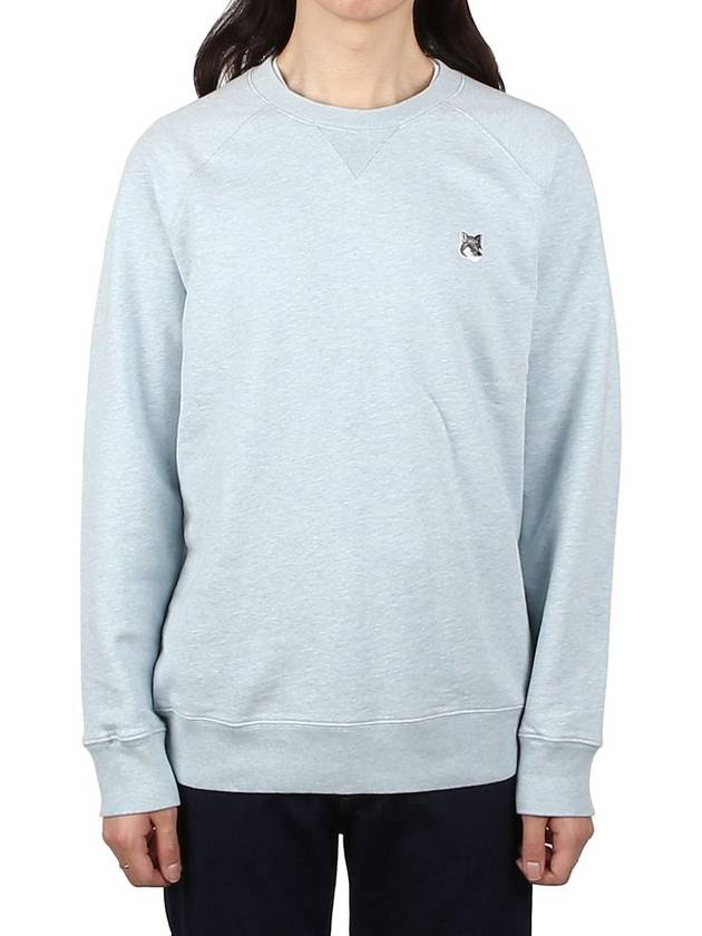 Grey Fox Head Patch Classic Sweatshirt Blue Melange - MAISON KITSUNE - BALAAN 2