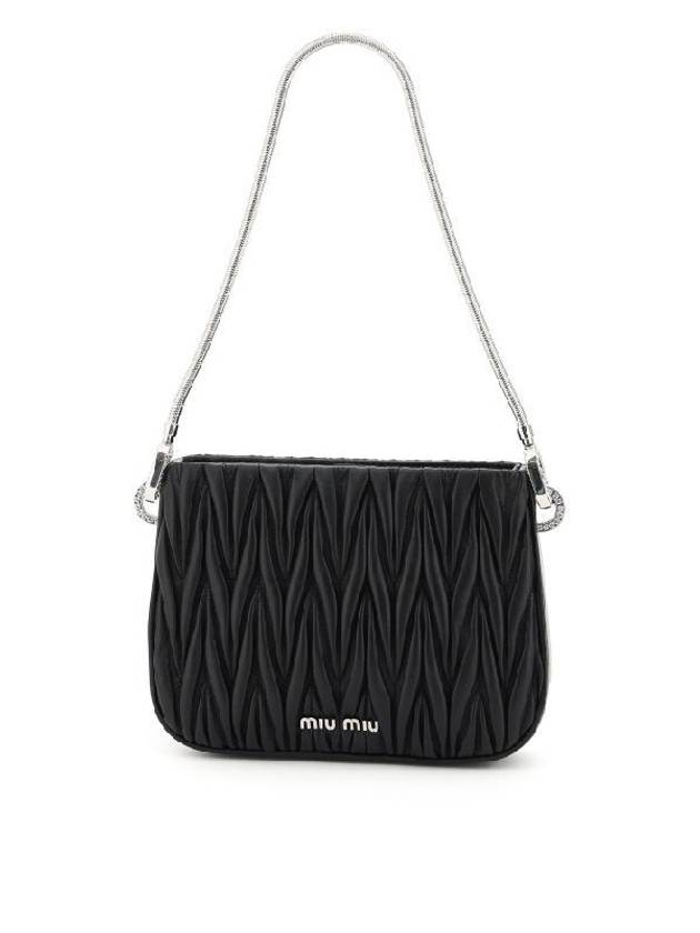 Sassy Matelasse Nappa Leather Shoulder Bag Black - MIU MIU - BALAAN 2