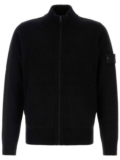 Compass Patch Cardigan Black - STONE ISLAND - BALAAN 2