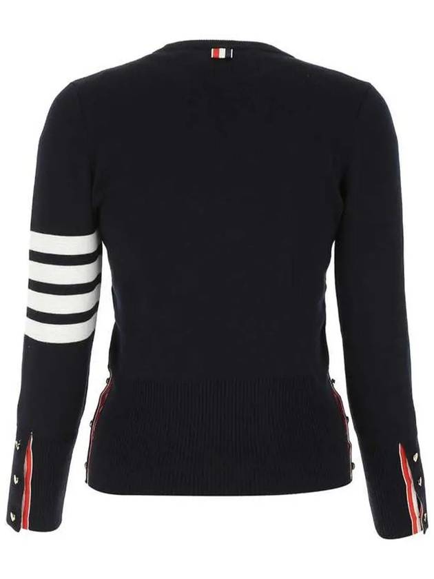 4-Bar Milano Stitch Crew Neck Knit Top Navy - THOM BROWNE - BALAAN 3