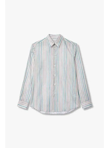 Striped pattern cotton shirt light blue - PAUL SMITH - BALAAN 1