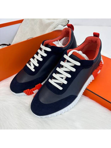 Bouncing Men s Sneakers Leather Navy H221898ZH - HERMES - BALAAN 1