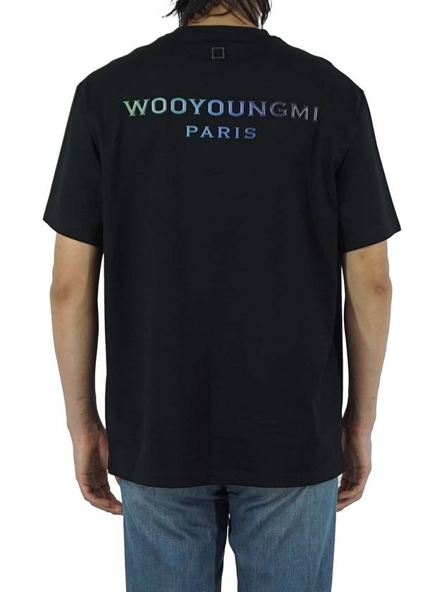 Gradient Embossed Back Logo Short Sleeve T-Shirt Black - WOOYOUNGMI - BALAAN 2