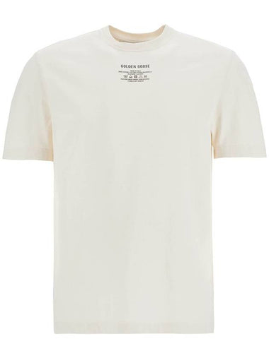 men's organic cotton white t-shirt with printed logo - GOLDEN GOOSE - BALAAN 1