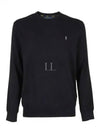 Embroidered Logo Crew Neck Knit Top Black - POLO RALPH LAUREN - BALAAN 2