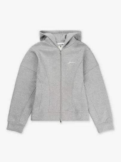 Heavy Fleece Zip-Up Hoodie Paloma Melange - GANNI - BALAAN 2