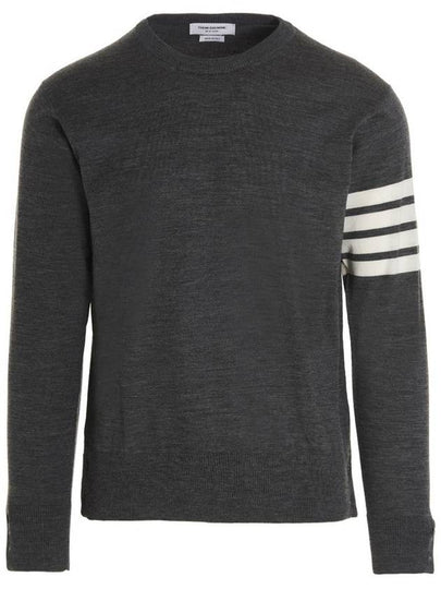 4 Bar Armband Classic Merino Wool Knit Top Medium Grey - THOM BROWNE - BALAAN 2