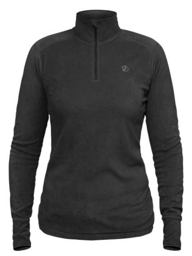 Women's Half Zip Long Sleeve T-Shirt Dark Grey - FJALL RAVEN - BALAAN 2