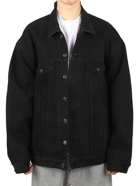 oversized denim jacket black - BALENCIAGA - BALAAN.