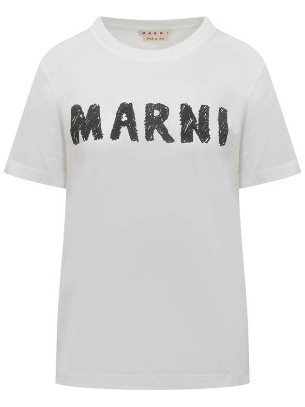 Crayon Logo Short Sleeve T-Shirt White - MARNI - BALAAN 2