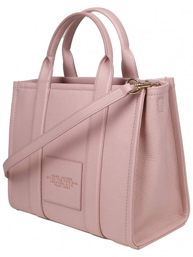 Logo Medium Leather Tote Bag Pink Rose - MARC JACOBS - BALAAN 19