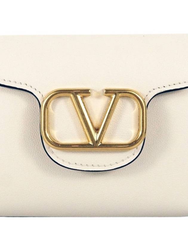 V Logo Half Wallet Ivory - VALENTINO - BALAAN 1