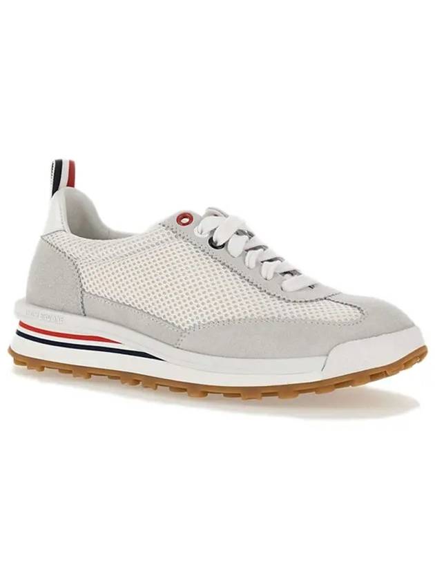 Thom Women Browne Nylon Tech Runner Low Top Sneakers Grey White - THOM BROWNE - BALAAN 3