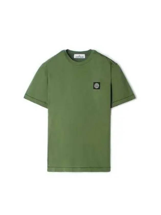 Logo Patch Short Sleeve T-Shirt Olive - STONE ISLAND - BALAAN 2