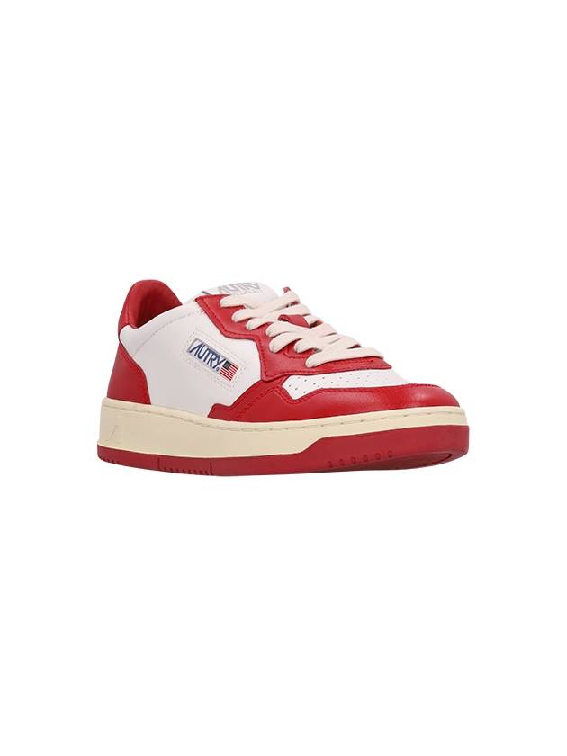 Men's Medalist Low Leather Sneakers White Red - AUTRY - BALAAN 3