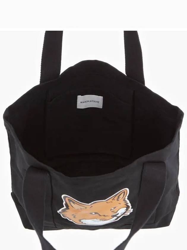 Fox Head Print Tote Bag Black - MAISON KITSUNE - BALAAN 4