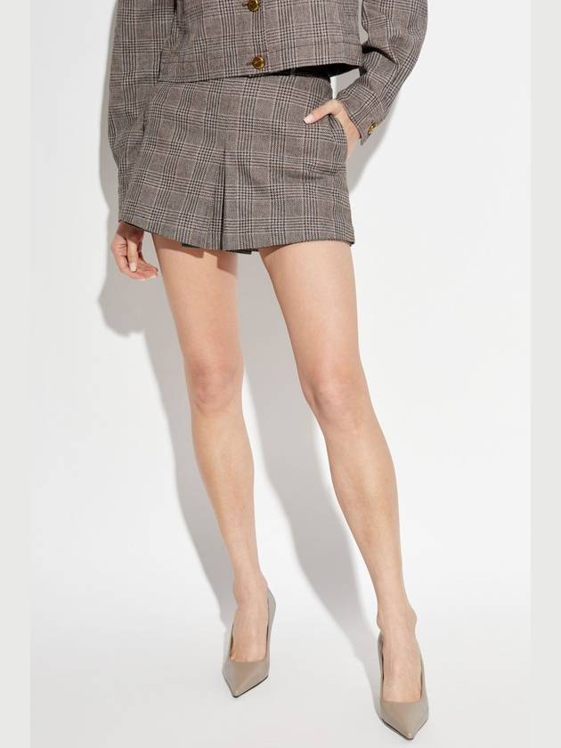 Self Portrait Plaid Pattern Shorts, Women's, Grey - SELF PORTRAIT - BALAAN 3