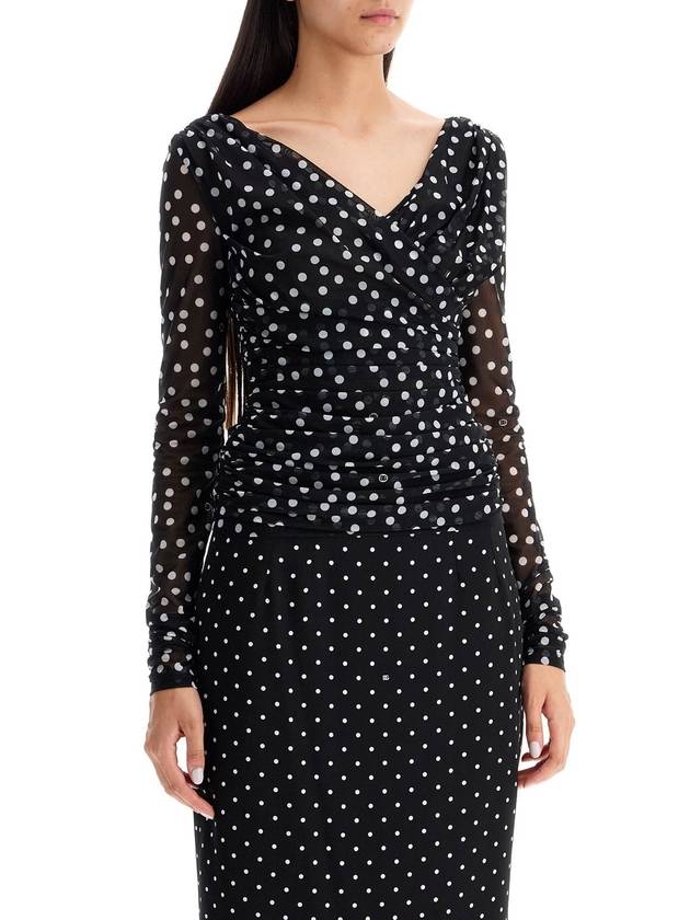 Polka dot tulle top F7AB5TFSRP2 - DOLCE&GABBANA - BALAAN 3