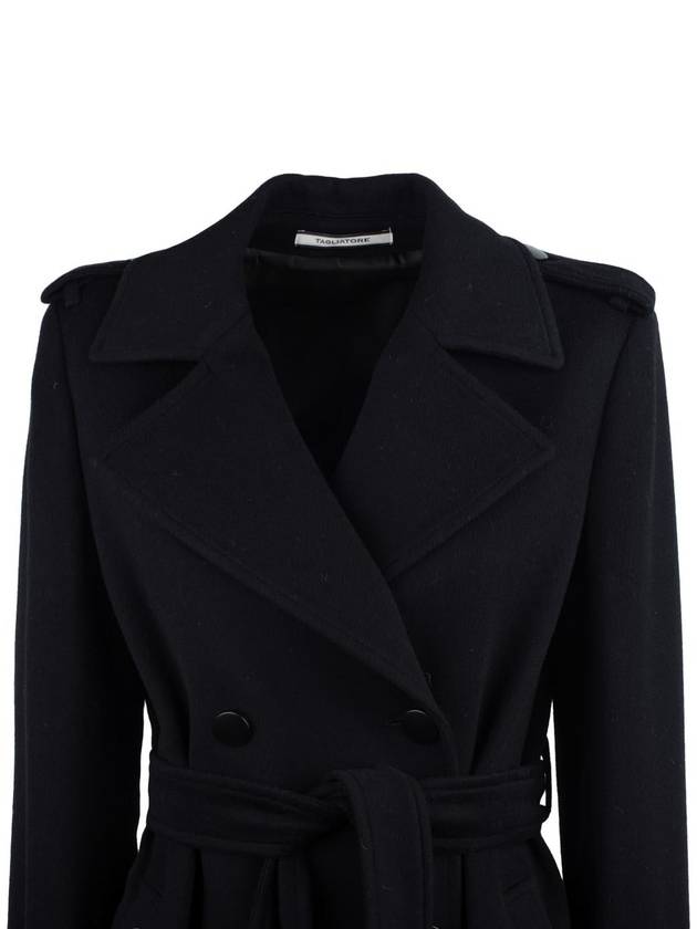 Max Mara Black Virgin Wool Trench Coat - MAX MARA - BALAAN 3