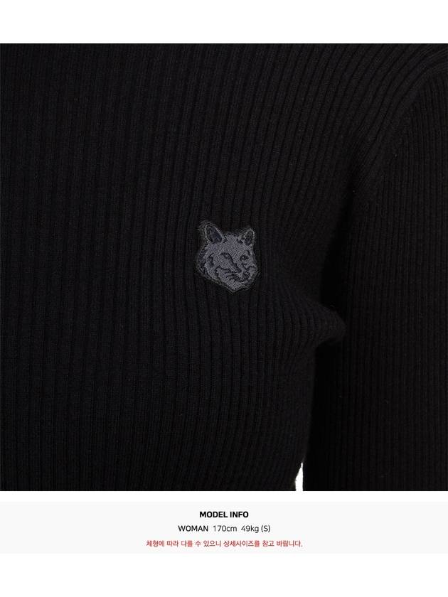 Bold Fox Head Patch Turtleneck Black - MAISON KITSUNE - BALAAN 9