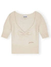 Logo Knit Top Ivory - GANNI - BALAAN 2