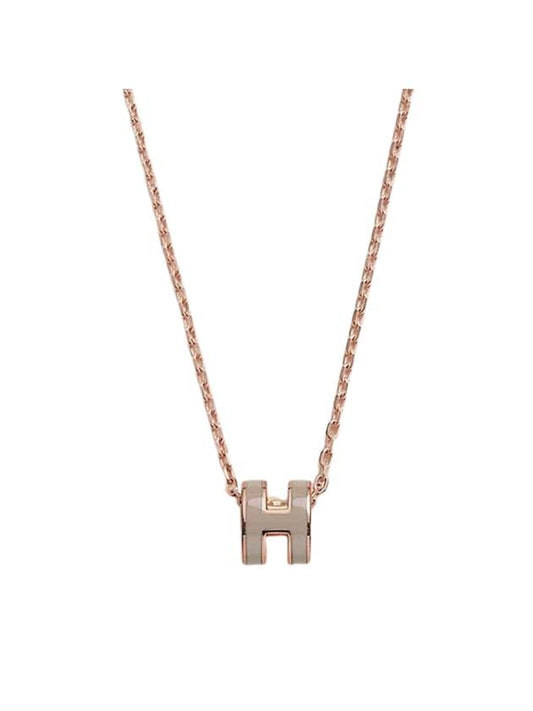 Mini Pop H Pendant Rose Gold & Marron Glace - HERMES - BALAAN 1