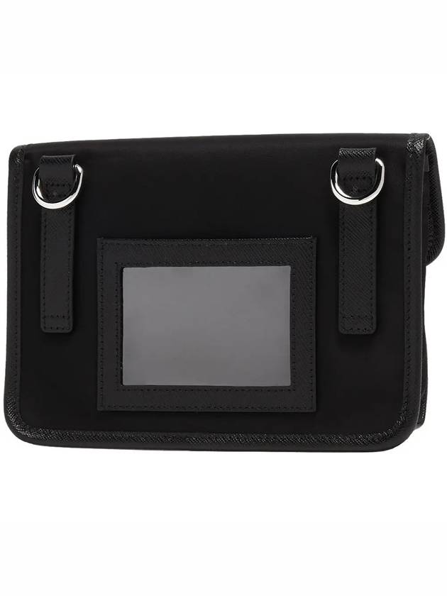 Re-Nylon Saffiano Leather Smartphone Case Cross Bag Black - PRADA - BALAAN 4