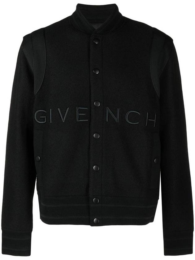 Embroidery Logo Wool Bomber Jacket Black - GIVENCHY - BALAAN 1