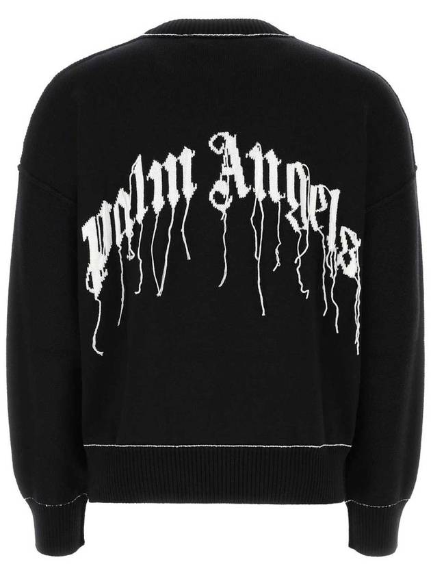 Men's Shark Graphic Wool Knit Top Black - PALM ANGELS - BALAAN 3