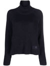 Cotton Wool Blend Turtleneck Black - AMI - BALAAN 3