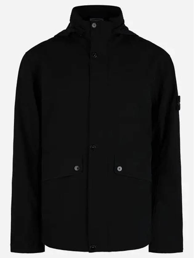 Logo Light Soft Shell Jacket Black - STONE ISLAND - BALAAN 2